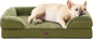 EHEYCIGA Orthopedic Dog Bed for Medium Dogs, Waterproof Memory Foam Medium Pet Beds with Sides, Non-Slip Bottom and Egg-Crate Foam Dog Couch Bed with Washable Removable Cover, Olive Green