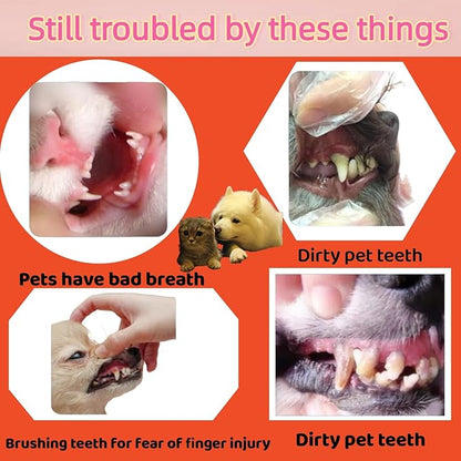 4 Pack Pet Tooth Brushing Kit – Extra Soft Finger Toothbrushes for Cats & Dogs Gentle Plaque & Tartar Removal, Freshens Breath Pain-Free Teeth Cleaning for Small to Large Pets