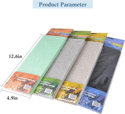 4 Pack Mixed Filter Pads 12.6" x 5" for Aquarium, Cut-to-Fit Fish Tank Filter Media with Ammonia&Carbon&Phosphate Reducer, Aquarium Filter Sponge, Compatible with Most Filters