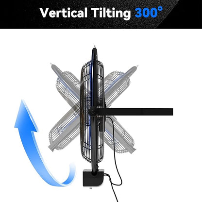 20 IN 5500 CFM Remote Control Wall Mount Fan, 3 Speed High Velocity Wall Fan with Timer, Oscillation & Tilting, Air Circulator for Garage, Commercial, Greenhouse, Warehouse & Gazebo Use, UL Listed