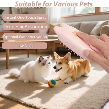 4 in 1 Cat Steam Brush Rechargeable Anti-Static Pet Spray Hair Removal Comb for Shedding and Grooming Multi-functional Pet Massage Brushes for Cats Dogs Small Animals