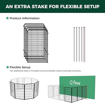 FXW Homeplus Unleashed Indoor Dog Playpen - Stress-Free and Safe Play, Heavy Duty 45 Inch 4 Wire Panels Dog Pen for Large Dogs, Black│Patented