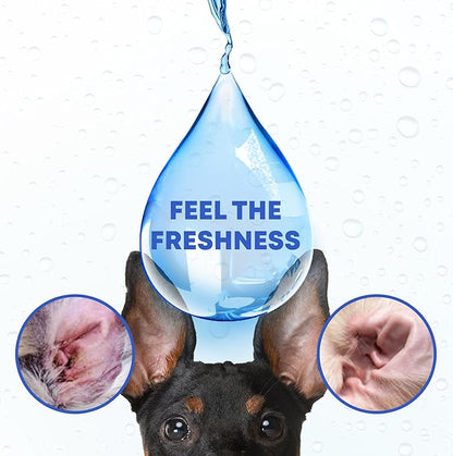 Ear Cleaner Drops & Wash Solution for Cats and Dogs – Gentle Ear Hygiene, Wax Removal & Odor Control for Pets