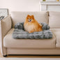 FUNNY FUZZY Pet Fluffy Fuzzy Couch Cover, Calming Washable Dog Bed Sofa Protector Pets Mat for Small Dogs and Cats (Grey,27.56 × 24.02 × 5.51 in)