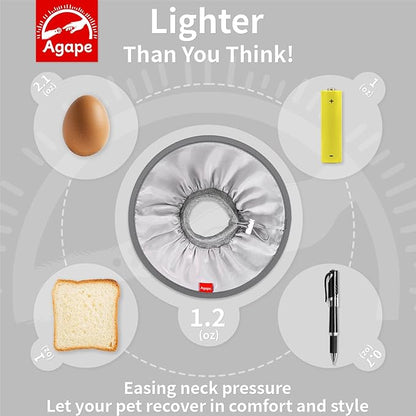 Agape Comfortable Cat Cone, Lightweight Cat Cone Collar Soft, Recovery Collar for Cats After Surgery to Stop Licking & Scratching, Protective E Collar for Small, Medium, and Large Cats for Wound Care