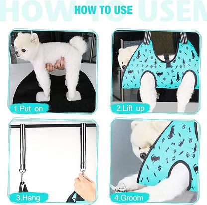 Dog&Cat Grooming Hammock - Pet Harness for Grooming Nail Trimming (XS 15lb), Dog Sling for Nail Clipping, Dog Hanging Holder for Cutting Nail with Nail Clippers