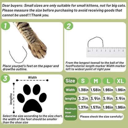4 PCS Cat Mittens to Prevent Scratching,Mesh Breathable Cat Shoes,Adjustable Cats Anti Scratch Gloves,Suitable for Cats When Bathing and Nail Trimming (Grey, L)