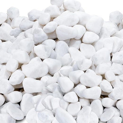45LB 1"-2" White River Rocks for Plants, Polished Pebbles for Garden Landscaping, Planters, Aquariums, Vase Fillers – Indoor & Outdoor Decor
