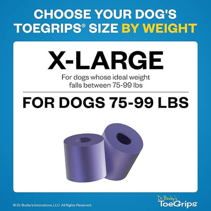 Dr Buzby's XLarge ToeGrips for Dogs - Instant Traction on Wood/Hardwood Floors - Anti Slip Relief - Grippers for Senior Dogs - Stop Sliding Instantly - Rubber Nails for Paws - 1 Pack (20 Grips)