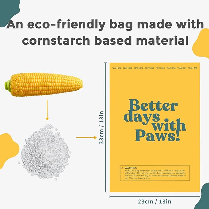Dog Poop Bags Rolls Biodegradable 100% Leak Proof Dog Waste Bags -270 Count 18 Rolls - Cornstarch Based Doggie Poop Bag for puppy and Big Dogs(Lavender)