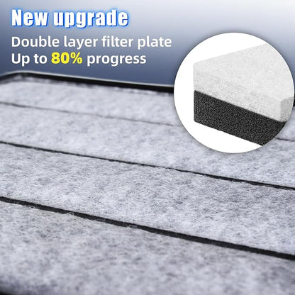 220GPH Turtle Filter for 20-45 Gal Tank, Small Turtle Filters 3-Stage Filtration for Freshwater Saltwater Cloudywater, Ultra-Quiet and Flow Adjustable for Fish Turtles Shrimps Amphibians Frogs