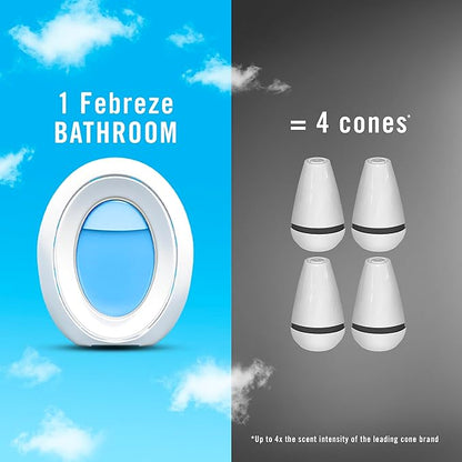 Febreze Bathroom Air Freshener, Odor-Fighting, Plug In Alternative, Air Fresheners for Home and Bathroom and Kitchen, Closet Air Fresheners, Linen & Sky Scent, 2 Count