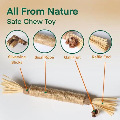 8.66 inches Silvervine Sticks Cat Toys, Natural Catnip Kittens Chew Toy for Teeth Cleaning,Big Catmint Blend Stick, Dental Kitty Chews for Indoor(5 Pack)