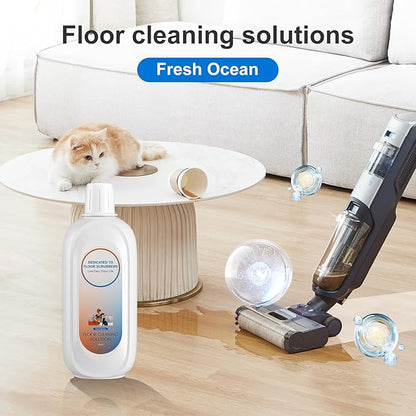 Floor Cleaning Solution Compatible With Tineco , Deep Cleans for Multiple Hard Floors, Suitable With All Robot Vacuums with Mopping and Cordless Wet/Dry Vacuum Mop Cleaner (Fresh Ocean 1 Bottle)