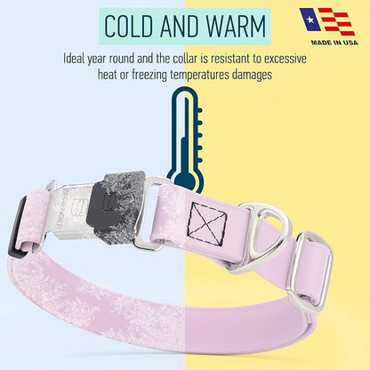 Dogline Biothane Waterproof Dog Collar with Herm Sprenger Stainless Steel Quick Release Buckle – Heavy Duty Tactical Durable Collar for Dogs – Comfortable and Safe Pet Collar, W 1" L 15-25", Pastel