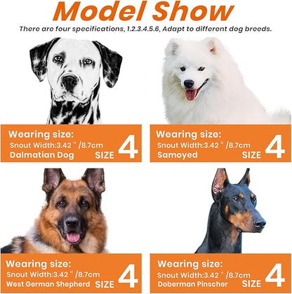 Dog Muzzle – Lightweight Breathable Basket Muzzle, Anti-Biting & Chewing, Adjustable Fit for Small, Medium & Large Dogs(Size 4)