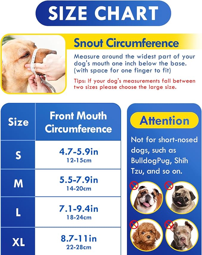 Dog Muzzle, Soft Air Mesh Muzzle for Small Medium Large Dogs Anti Biting Barking Chewing, Breathable Drinkable Adjustable Loop Pets Muzzle for German Shepherd Husky Labrador Retriever (Blue,M)