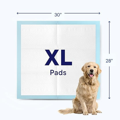 Dog Pads Large Pet Pee Pads for Dogs & Puppy Training 28" x 30" Potty Pads for Dogs [50-COUNT] Leak-Proof Dog and Puppy Pads - Quick-Dry Surface - Heavy Duty Absorbent Disposable Dog Wee Pad Bulk Pack
