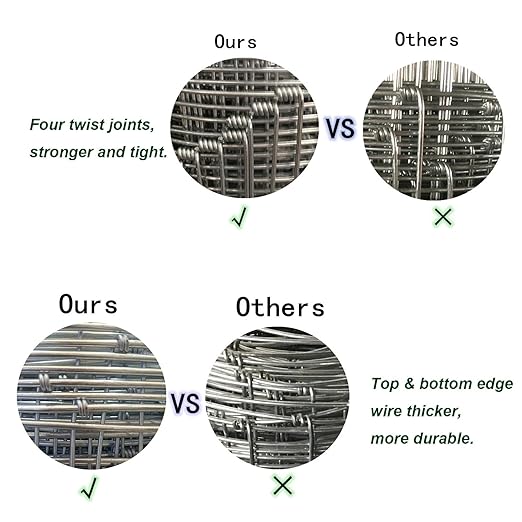 Farm Fence 5x164FT, Galvanized Wire Fencing, Zinc Coated Cattle Fences Used to Hog Goat Fencing for Yard Garden and Field