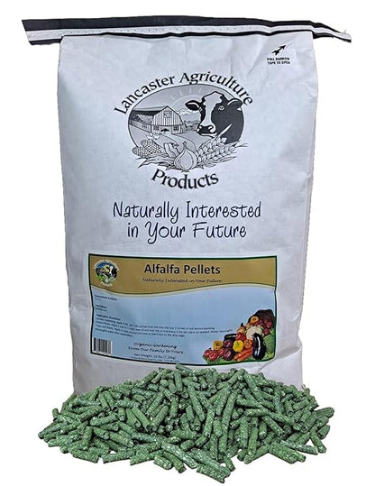 Alfalfa Meal Pellets 16 Pounds Organic Fertilizer for Flowers, Vegetables & Trees - Ideal Rabbit Food, Hamster Food, Timothy Hay Alternative - Lancaster Agriculture Products (16 Pounds)