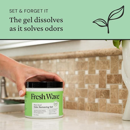 Fresh Wave Odor Removing Gel, 15 oz. & 7 oz. - Odor Absorbers for Home, Safer Odor Relief, Natural Plant-Based Odor Eliminator, Every 15 oz. lasts 30-60 Days, For Cooking, Trash & Pets