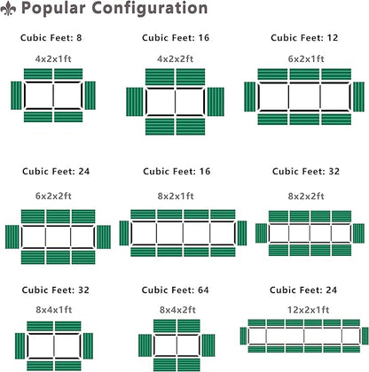 EKX 4x2x2FT Galvanized Raised Garden Bed, Raised Garden Bed Kit-Metal Planter Box Outdoor,Planting for Vegetables, Fruits,Herbs, Flowers-Slive