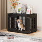 38" Heavy Duty Dog Crate Furniture for Small,Medium and Large Dogs,Rustic Wooden Dog Cage Kennel Indoor Furniture with Waterproof Top,Decorative Pet House Side End Table (Black)