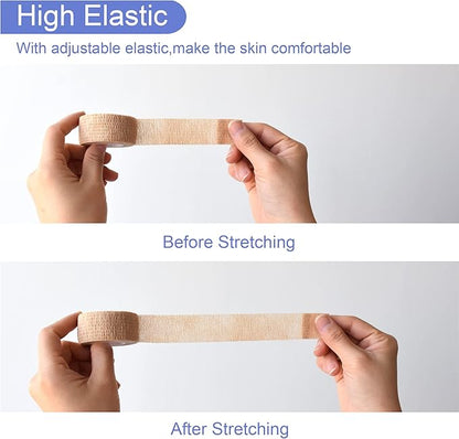 9 Pack 1" x 5 Yards Self Adhesive Bandage Wrap Self Stick Wrap for Ankle, Wrist, Finger, Sports, Breathable Cohesive Vet Tape for Pets (Multi Colors)