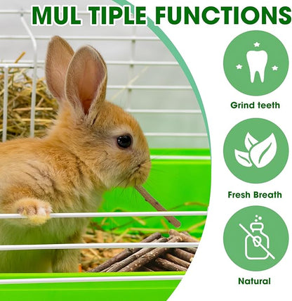 250g Natural Peach Wood Chew Sticks for Rabbits, Hamsters, Chinchillas - Extra Hard Teeth Grinding Toy | Untreated, Safe & Long-Lasting Rodent Chews