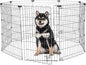 Foldable Dog Playpen 36" Height 8 Panels Metal Exercise Pen with Door - Indoor/Outdoor Dog Play Pen for Small-Medium Dogs, Portable Pet Fence for Yard Garden Camping, Black