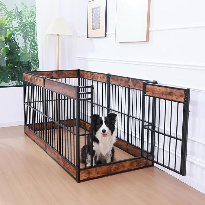 Dog Playpen, 35.4" Height Dog Pen Indoor, Heavy Duty, Safe and Sturdy, Furniture Style Puppy Pen