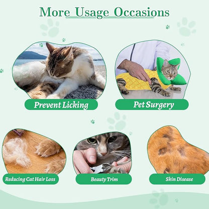 EMUST Cat Recovery Suit Female, Soft Cat Surgical Suit for Abdominal Wounds, Cute Kitten Shirt Clothes for Cats Anti Licking Full Bodysuit for Kittens 4-8lb, Yellow, M