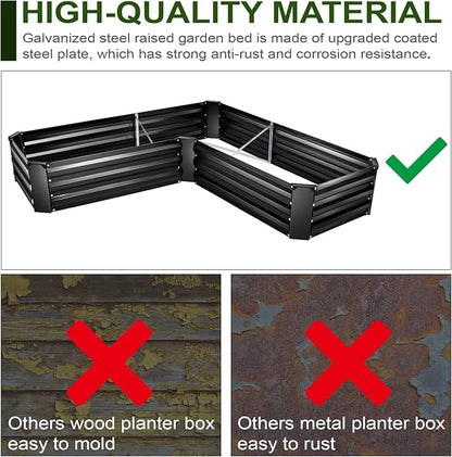 EDOSTORY Raised Bed Garden Bed Kit, 5x5x1ft Galvanized Planter Tall Raised Garden Boxes Outdoor, Large Metal Raised Garden Beds for Vegetables, Flowers, Herbs