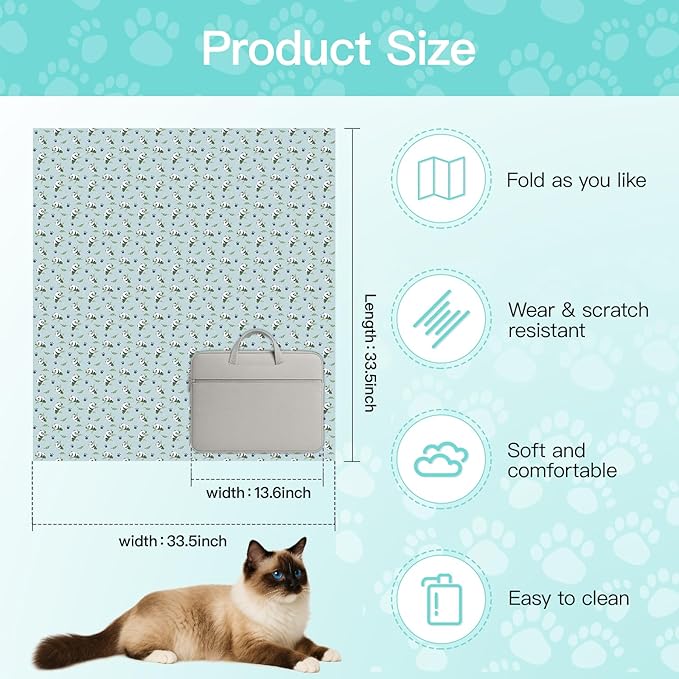 33.5" Cat Wrap for Grooming, Maximum, Self-Adherent Soft Cat Blanket for Nail Clipping, Anti-Scratch-Escape Calming Wrap, Cats Burrito Swaddle for 6-18 lbs (Floral, XX Large)
