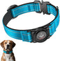 2025 Upgrade Airtag Dog Collar, Reflective Dog Collar with Airtag Holder, IP68 Waterproof| Metal Buckle| Ultra-Durable| Comfortable Padded, GPS Dog Collars for Medium Large Dogs (Blue,L)