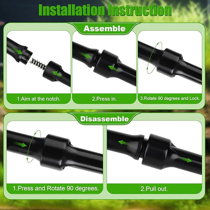 AQQA Aquarium Cleaning Tools Multifunctional 6-in-1 Fish Tank Cleaning Kits with Telesopic Handle Alage Scraper Sponge Scrubber Stiff Brush Plant Fork Gravel Rake Fish Net