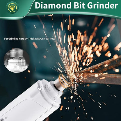 2 in 1 Dog Nail Clippers & Cat Nail Clippers Trimmers for Large Medium Small Dogs Cats Claw Trimmer Quick Sensor and Safety Guard USB Rechargeable Dogs Nail Trimmer with Catcher & 2 LED Lights