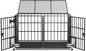 54 inch XL Dog Crate for Large Dog/Double Medium Dogs,Heavy Duty Metal Dog Cages,All Metal Open Top,Dog Kennel Indoor with Wheels,Floor Grid, Tray, Divider and Feeding Bowl
