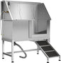 50" Stainless Steel Professional Dog Washing Station - Pet Bathing Tub w/Non-Slip Ramps | Slip-Resistant Floor Grate | for Large/Medium/Small Dogs