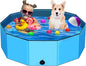 Foldable Dog Pool - 48" x 12" Anti-Slip Portable Dog Swimming Pool, Hard Plastic Collapsible Kiddie Pool for Outdoor and Indoor for Pets Dogs Cats and Kids