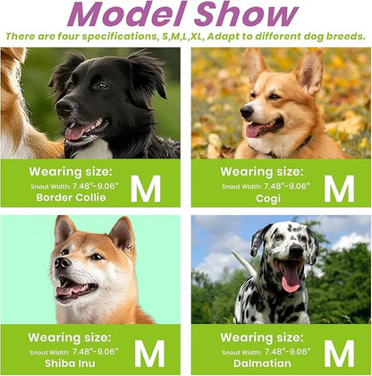 Glow-in-The-Dark Dog Muzzle, Basket Muzzle for Small Medium Large Dogs,Anti-Biting Chewing, Lightweight Cage Design,Allows Drinking & Panting,for Grooming & Training (Transparent Size M)