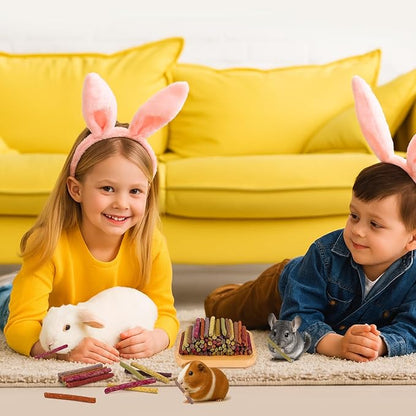 70PCS Rabbit Chew Sticks, Bunny Guinea Pig Toys for Teeth Natural Timothy Hay Sticks for Rabbit Chinchilla Guinea Pig Bunny Hamster - Chews Toys for Small Rodents' Teeth