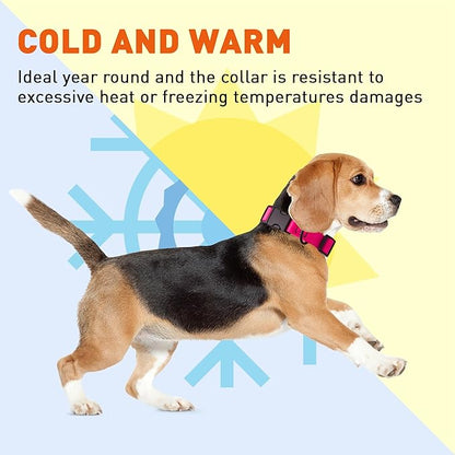 Dogline Biothane Waterproof Dog Collar with Quick Release Buckle Strong Coated Nylon Webbing with Odor- Proof for Easy Care Easy to Clean Fits Small Medium or Large Dogs, Pink 3/4" W 12-19" L