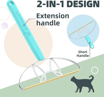 Flex MAX & Pro Pet Hair Remover Kit by LINTPLUS - Dog & Cat Hair Removal Tool for Furniture, Carpets, Rugs & Couches - Easy to Use, Reusable Carpet Scraper for Pet Hair