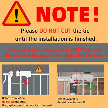 57.5"-62" Extra Wide Auto Closing Baby Safety Gate for Stairs & Doorways, Pressure Mounted No Drill Pet Gate with Walk-Through Door - Heavy Duty Childproof Gate for Toddlers, Kids, Dogs (White)