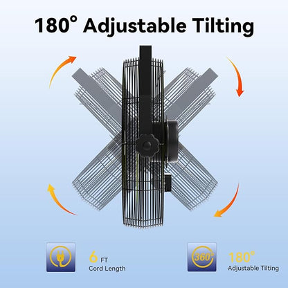 14 Inch Wall Fan Pro Series - Waterproof Motor High Velocity Wall Mount Fans for Commercial, Residential, Warehouse, Covered Patio, Shop, Garage, Barn 3 Speed 3000 CFM UL Safety Listed