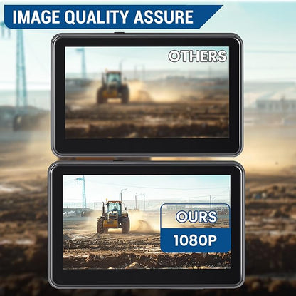 AHD1080P Wired Backup Camera with 7'' Touch Screen Monitor, Rear View Camera System for Truck/RV/Trailer/Skid Steer/Tractor, Colorful Night Vision&10G Vibration Truck Rv Camera System