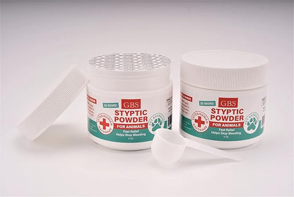 G.B.S 5 oz Styptic Powder for Dogs, Cats & Birds – Quick Blood Clotting for Nail Clipping, Minor Cuts, Tail Docking & Wing Clipping – Pet First Aid Hemostatic Powder with Sealed Top & Scoop