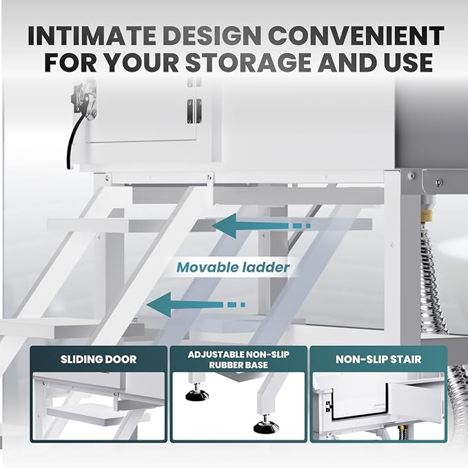 38" Dog Washing Station, Professional Stainless Steel Dog Bathing Station Dog Bathtub for Large & Medium Dog, Height Adjustable Dog Grooming Tub with Storage Basket, Movable Stair (Left Stair)