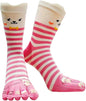 IXITON Women's Toe Socks Five Fingers Socks Cute animal pattern socks Funny cartoon Sports Toe socks